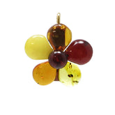 Multi-Color Amber Flower Brooch - Pendant - Amber Alex Jewelry